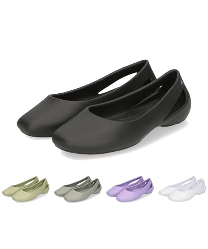 [オリエンタルトラフィック] パンプス スクエアトゥ EVA 軽量 洗える オフィス 旅行 雨の日 柔らかい フラット シンプル 通年 レディース OT3223 BLACK 24.0 cm